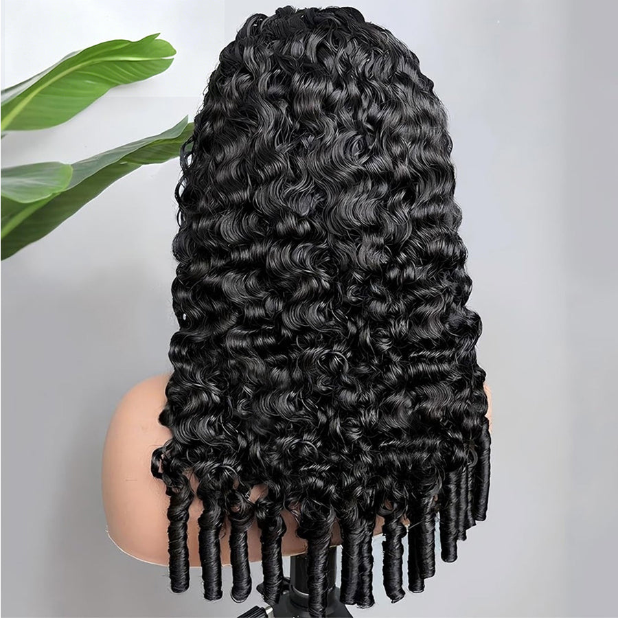3-in-1 Flip Over Burmese Curly Half Wig | Glueless Human Hair