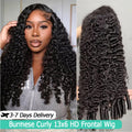 3-in-1 Flip Over Burmese Curly Half Wig | Glueless Human Hair