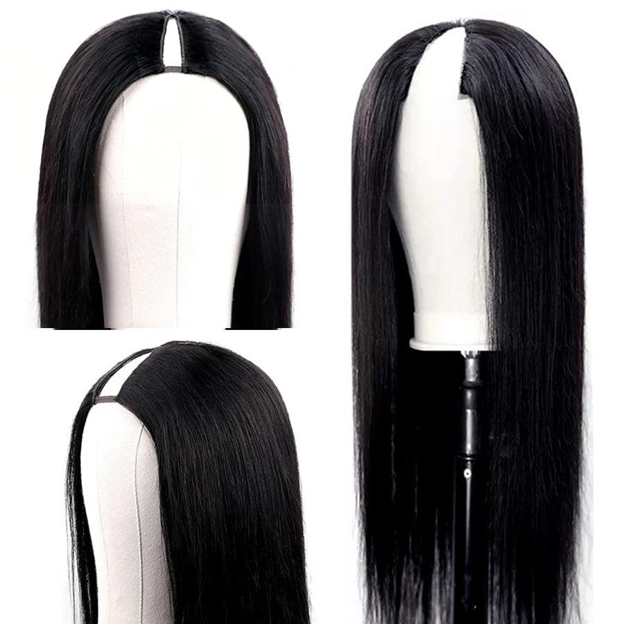 Glueless U | V Part Wig Straight Human Hair| 180% & 250% Density