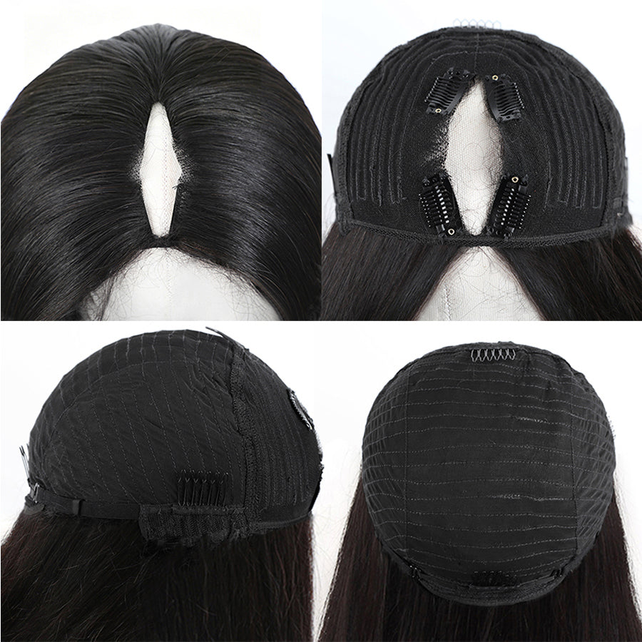 Glueless U | V Part Wig Straight Human Hair| 180% & 250% Density