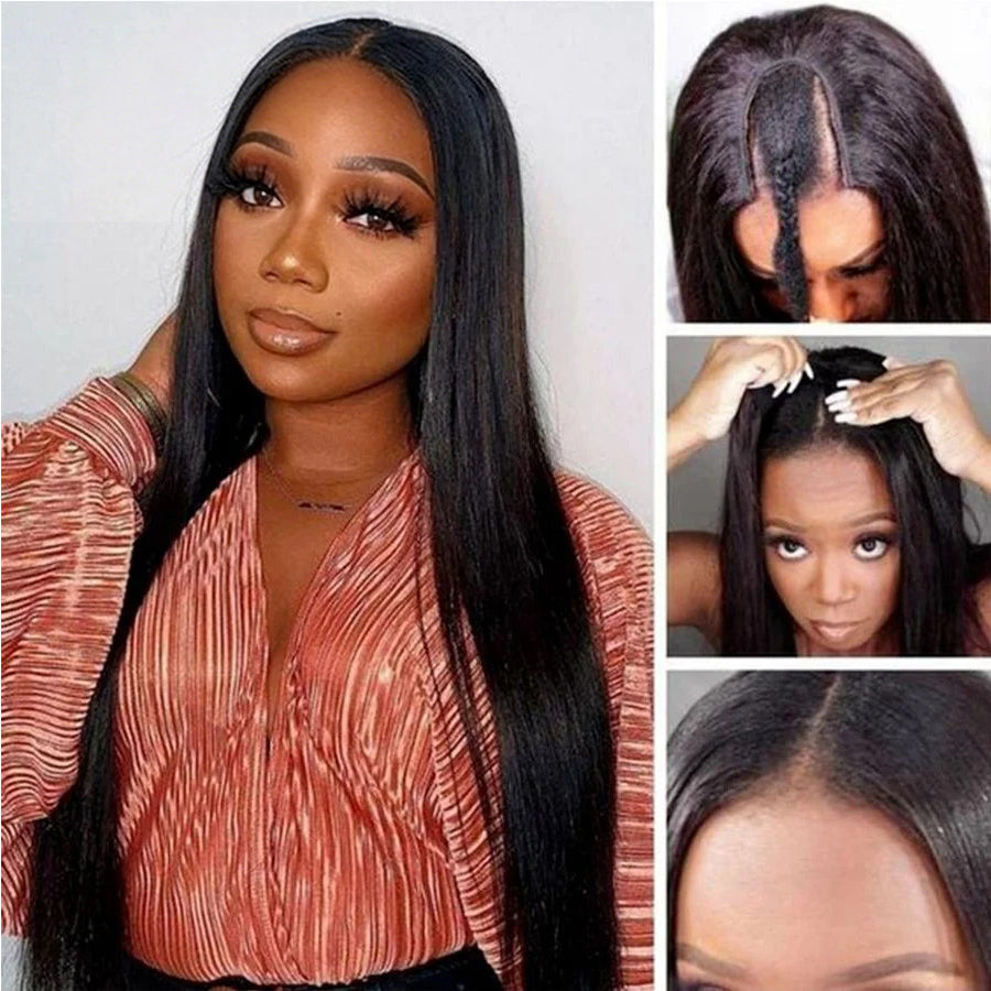 Glueless U | V Part Wig Straight Human Hair| 180% & 250% Density
