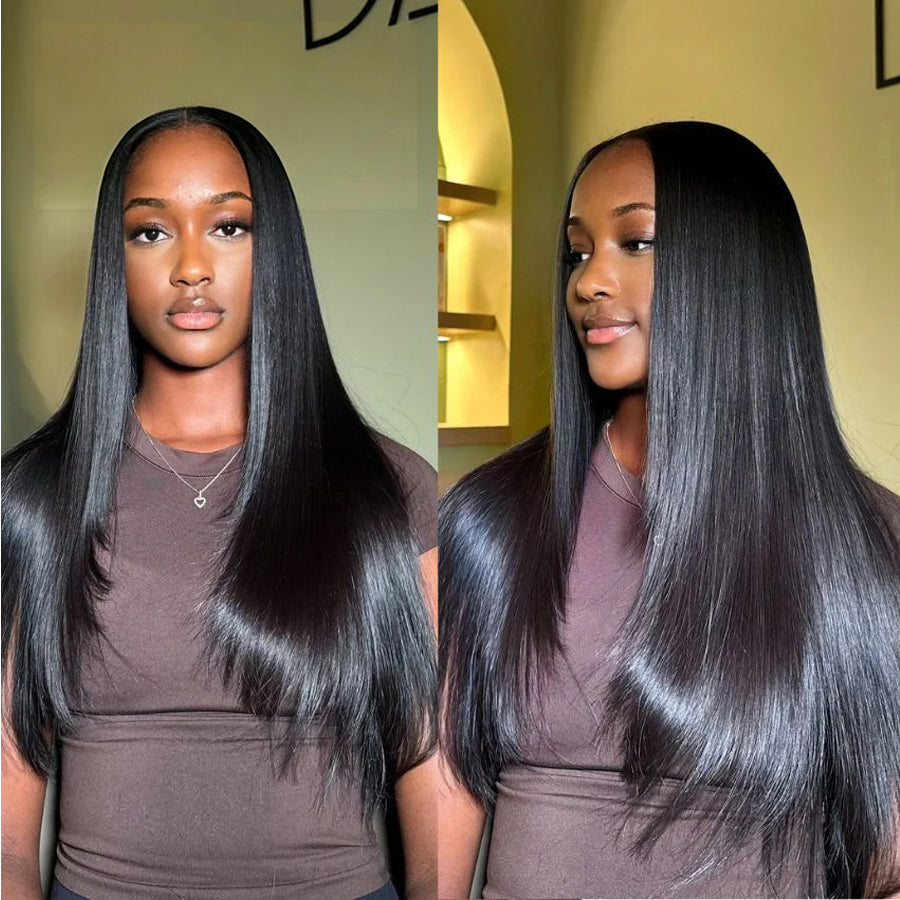 Glueless U | V Part Wig Straight Human Hair| 180% & 250% Density
