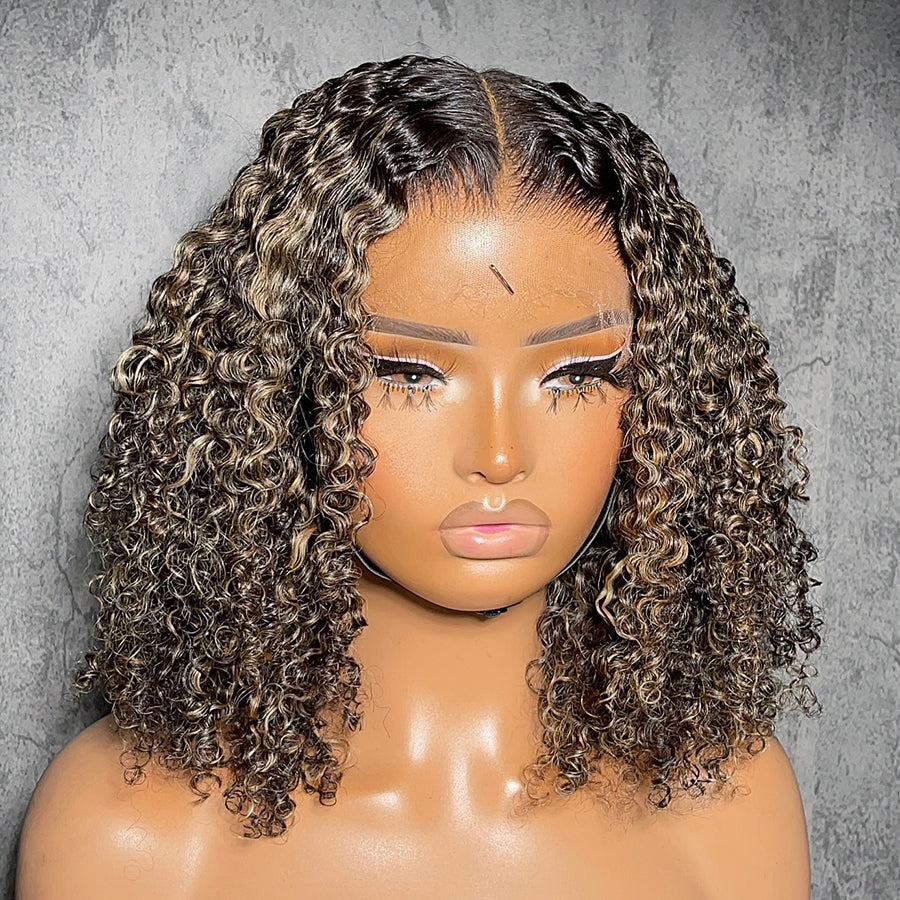 Highlight Curly Wig | Glueless 5x5 13x4 13x6 HD Lace Closure & Frontal | 100% Human Hair