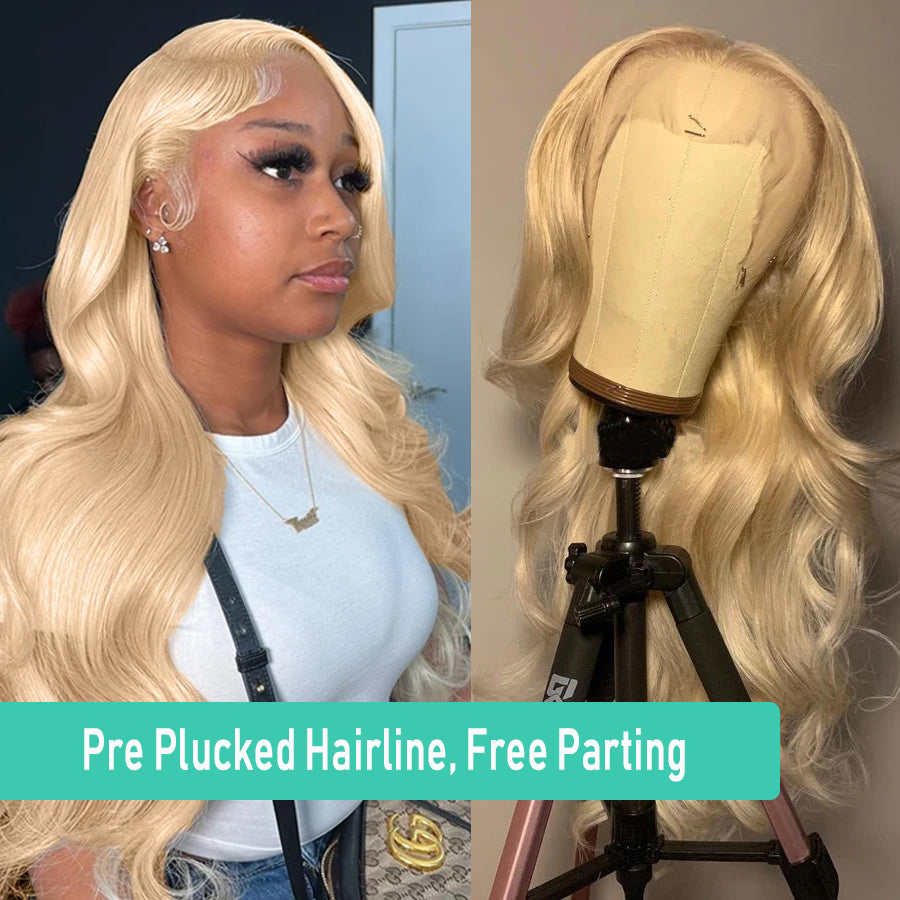 613 Blonde Skinmelt Real HD Lace 13x6 Full Frontal Wigs Body Wave