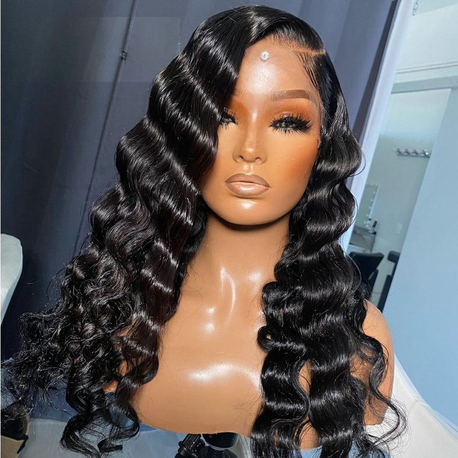 Loose Deep Wave HD Lace Frontal Wig | Natural Black | 13x4 & 13x6 | 180% & 250% Density