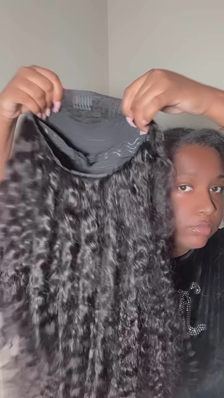 3-in-1 Flip Over Curly Half Wig | Glueless Human Hair | 180% & 250% Density
